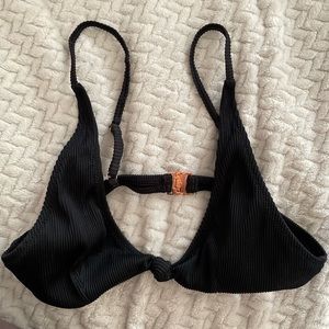 White Fox HACIENDA RIPPED BLACK BIKINI TOP